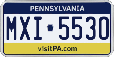 PA license plate MXI5530