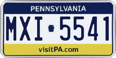 PA license plate MXI5541