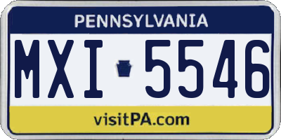 PA license plate MXI5546