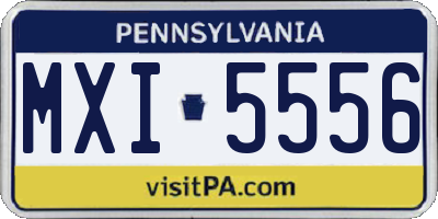 PA license plate MXI5556