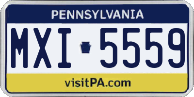 PA license plate MXI5559