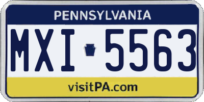 PA license plate MXI5563