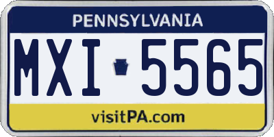 PA license plate MXI5565