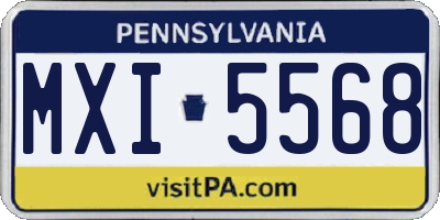 PA license plate MXI5568