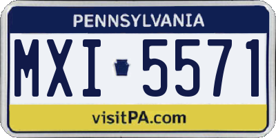 PA license plate MXI5571