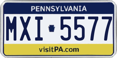 PA license plate MXI5577
