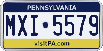 PA license plate MXI5579