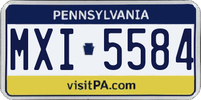 PA license plate MXI5584