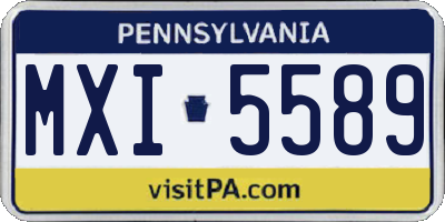 PA license plate MXI5589
