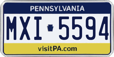 PA license plate MXI5594