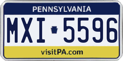 PA license plate MXI5596