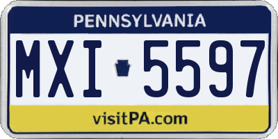 PA license plate MXI5597