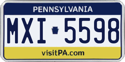 PA license plate MXI5598