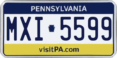 PA license plate MXI5599