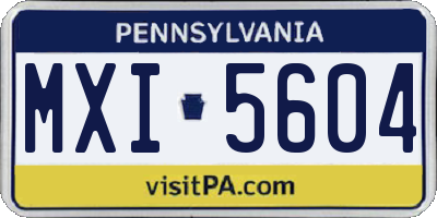 PA license plate MXI5604