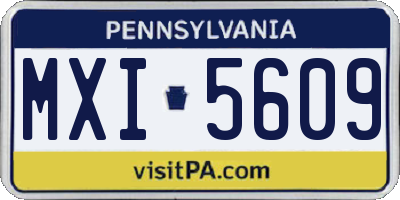 PA license plate MXI5609