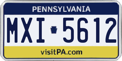 PA license plate MXI5612