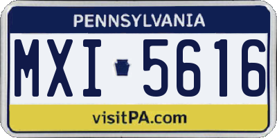 PA license plate MXI5616