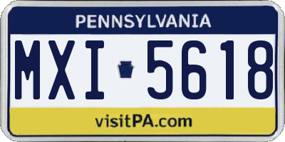PA license plate MXI5618