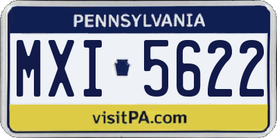 PA license plate MXI5622