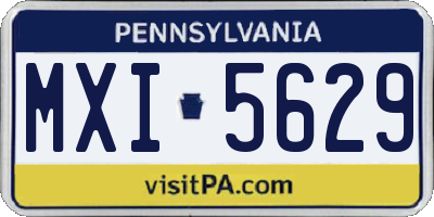 PA license plate MXI5629