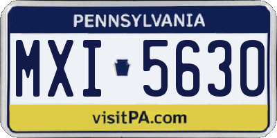 PA license plate MXI5630