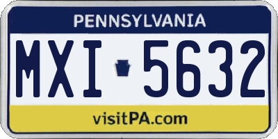 PA license plate MXI5632