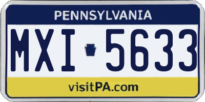 PA license plate MXI5633