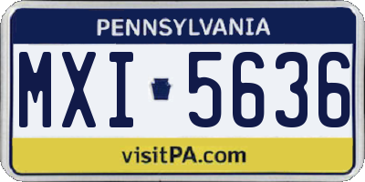PA license plate MXI5636