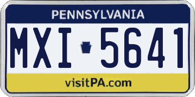 PA license plate MXI5641