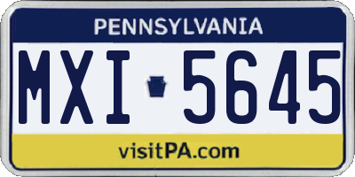 PA license plate MXI5645