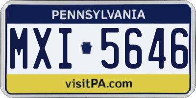 PA license plate MXI5646