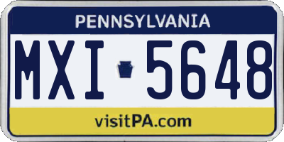 PA license plate MXI5648