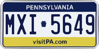 PA license plate MXI5649