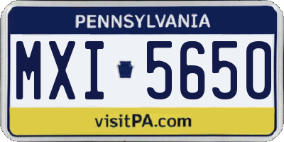 PA license plate MXI5650