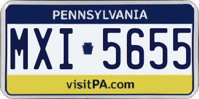 PA license plate MXI5655