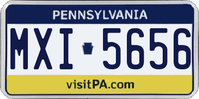 PA license plate MXI5656
