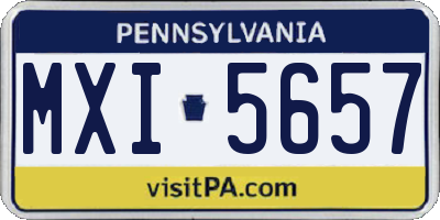 PA license plate MXI5657