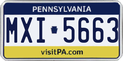 PA license plate MXI5663
