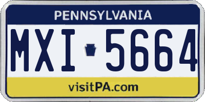PA license plate MXI5664