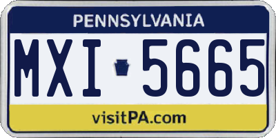 PA license plate MXI5665