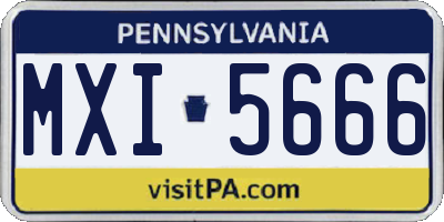 PA license plate MXI5666