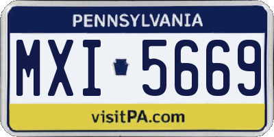 PA license plate MXI5669