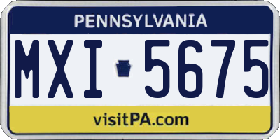PA license plate MXI5675