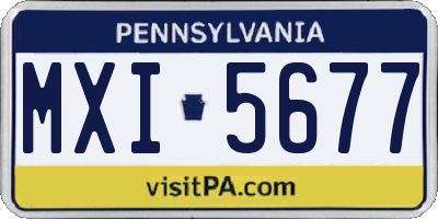 PA license plate MXI5677
