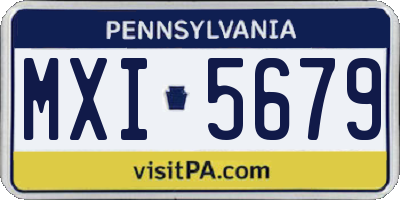 PA license plate MXI5679