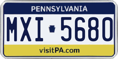 PA license plate MXI5680