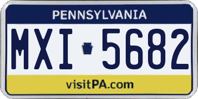 PA license plate MXI5682