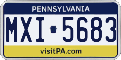 PA license plate MXI5683