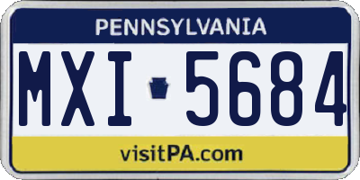 PA license plate MXI5684